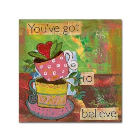 Trademark Fine Art Elizabeth Claire 'Tazias Youve Got To Believe' Canvas Art, 35x35 ALI16714-C3535GG